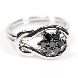 Black Diamond Engagement Band Ring 925 Sterling Silver Designer Jewelry