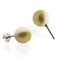 7.65ct Natural Pearl Stud Earrings 18k Yellow Gold Jewelry