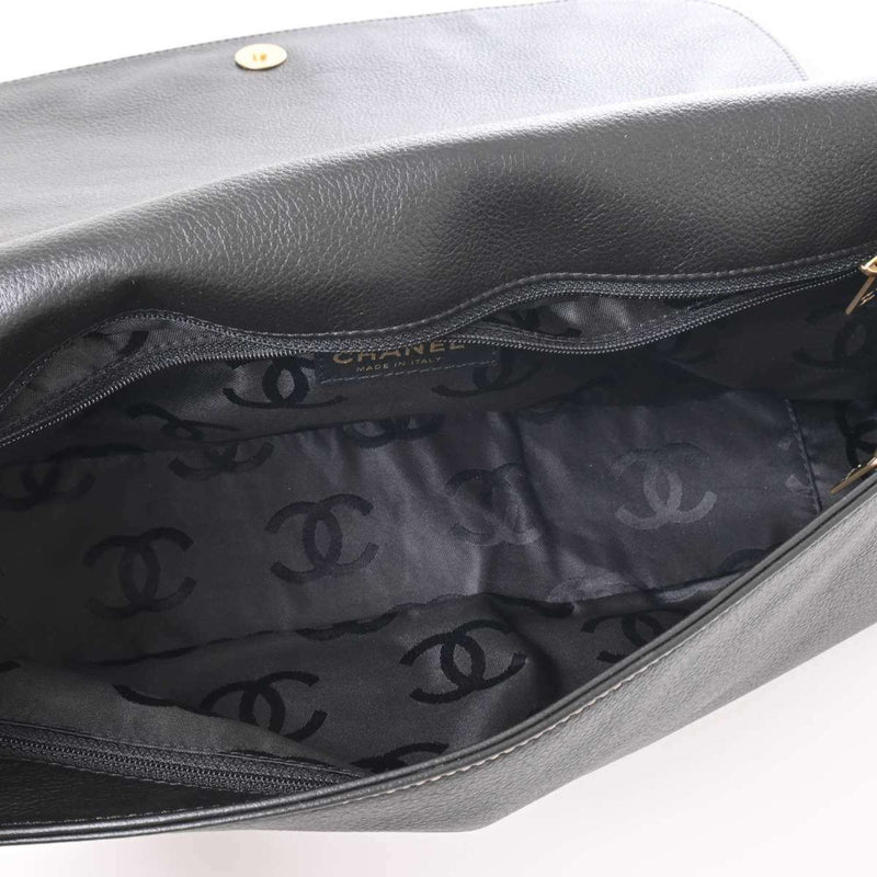 Chanel Womens Leather Shoulder Bag Black