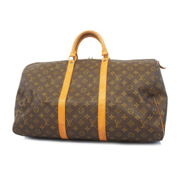 Auth Louis Vuitton Monogram Keepol 50 M41426 MenWomenUnisex Boston BagHandbag