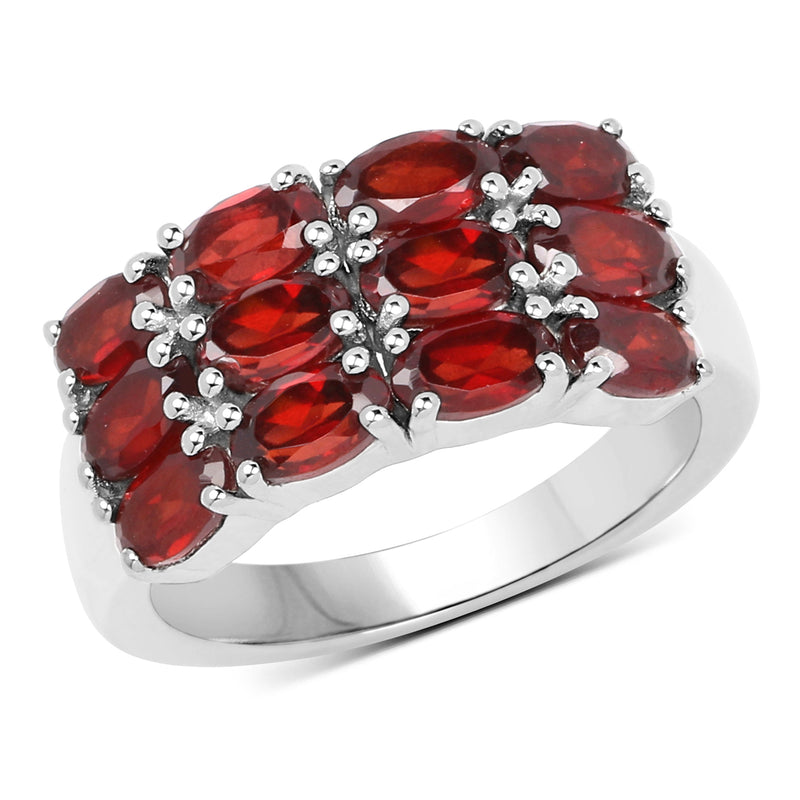 3.84 Carat Genuine  Garnet .925 Sterling Silver Ring