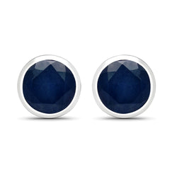 2.00 Carat Glass Filled Sapphire .925 Sterling Silver Earrings