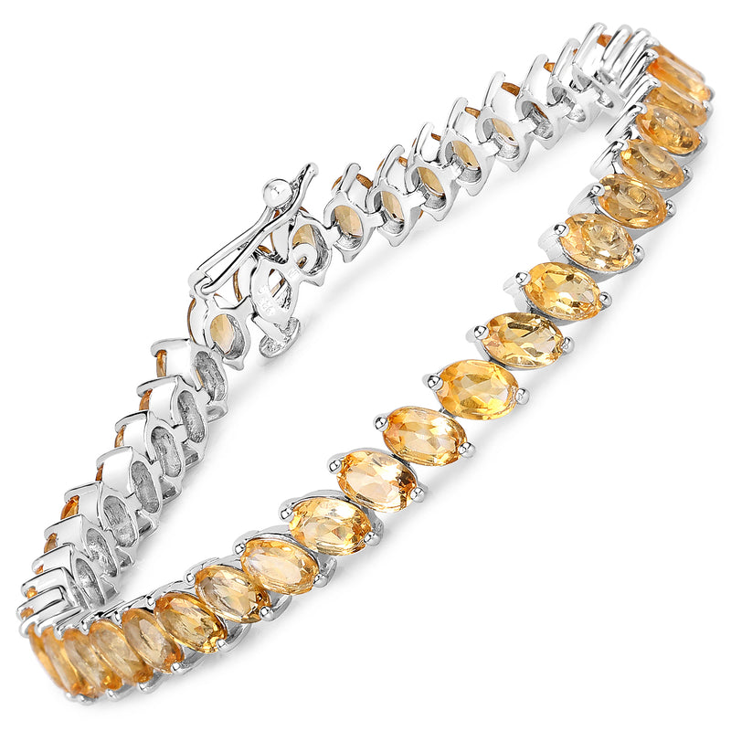 18.06 Carat Genuine Citrine .925 Sterling Silver Bracelet