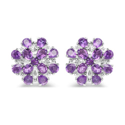 3.80 Carat Genuine Amethyst .925 Sterling Silver Earrings