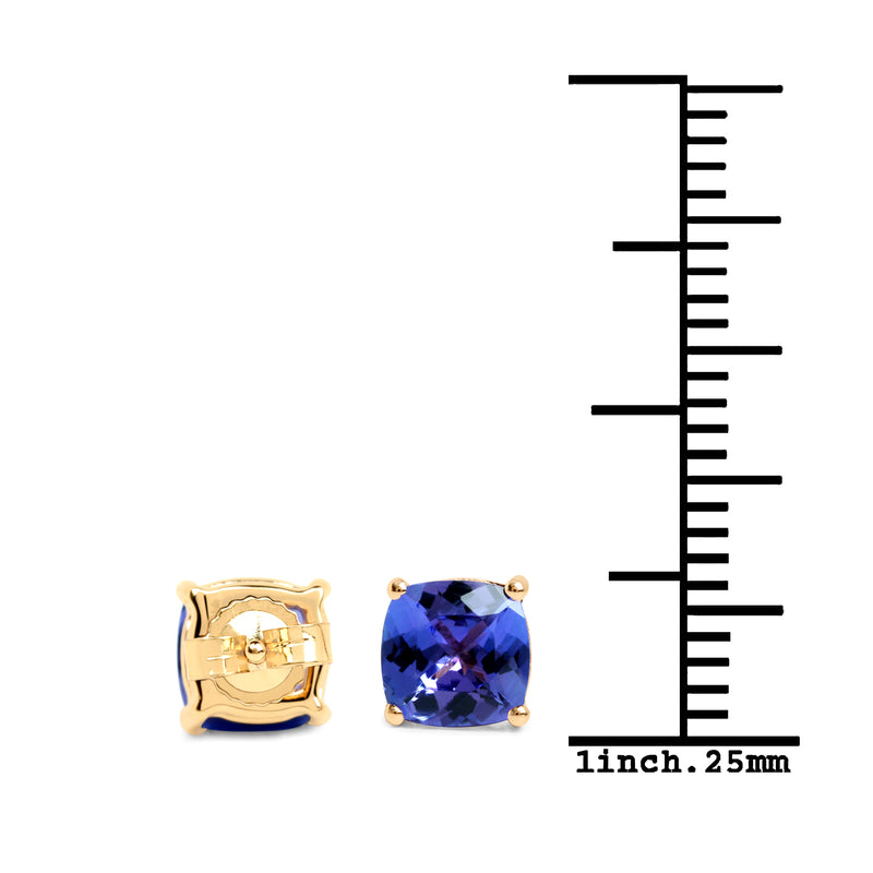 1.90 Carat Genuine Tanzanite 14K Yellow Gold Earrings