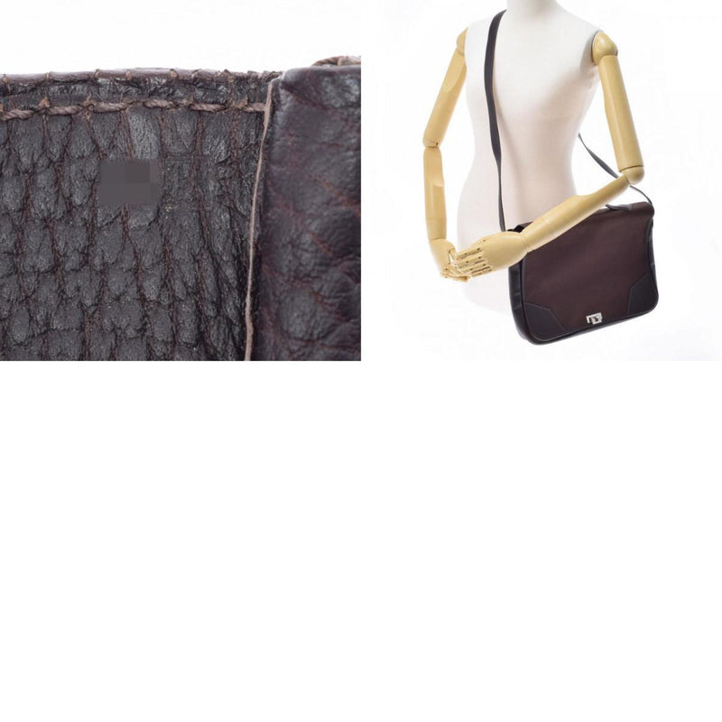 HERMES Hermes Victoria Shoulder Brown □ H engraved (around 2004) Unisex canvas / fjord shoulder bag