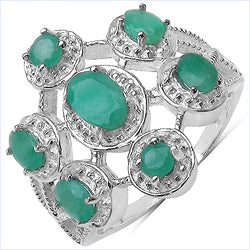 1.29 Carat Genuine Emerald .925 Sterling Silver Ring