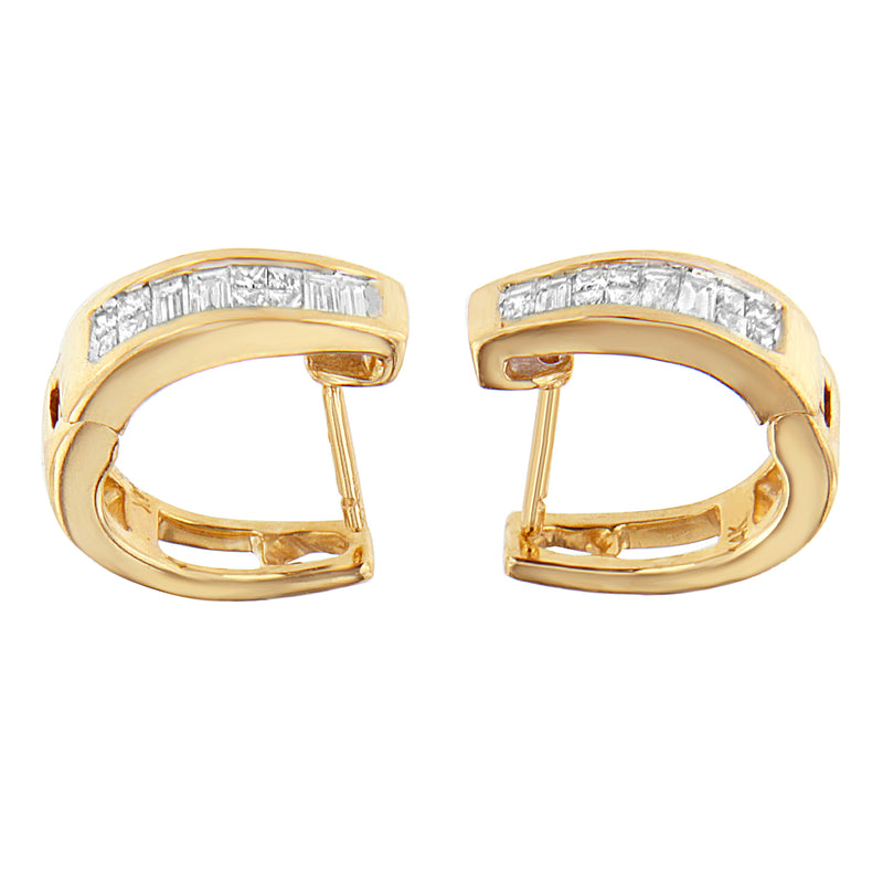 14k Yellow Gold 1/2ct TDW Princess and Baguette Diamond Earrings (I-J,VS1-VS2)