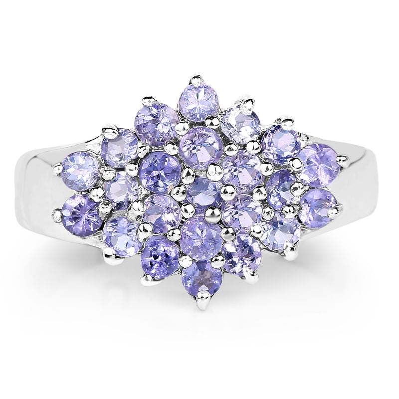 1.61 Carat Genuine Tanzanite .925 Sterling Silver Ring