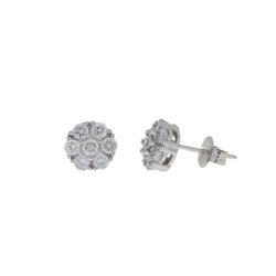 Natural Cubic Zirconium Stud Earrings Sterling Silver