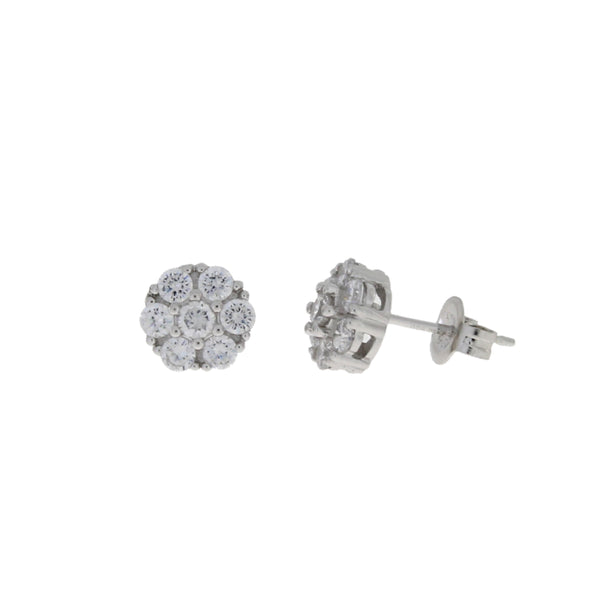 Natural Cubic Zirconium Stud Earrings Sterling Silver