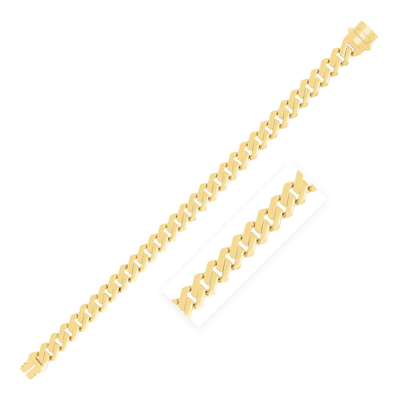 14k Yellow Gold High Polish Modern Lite Edge Bracelet (9.5mm)