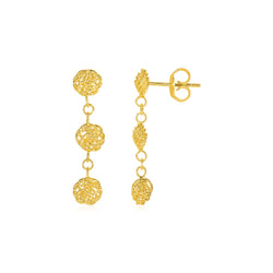 14k Yellow Gold Textured Love Knot Earrings