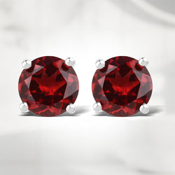 1.90 Carat Genuine Garnet .925 Sterling Silver Earrings