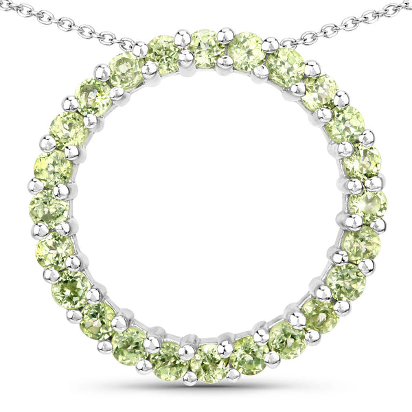 0.84 Carat Genuine Peridot .925 Sterling Silver Pendant