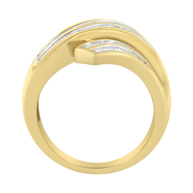 10K Yellow Gold 1/2ct TDW Diamond Bypass Ring (H-ISI2-I1)
