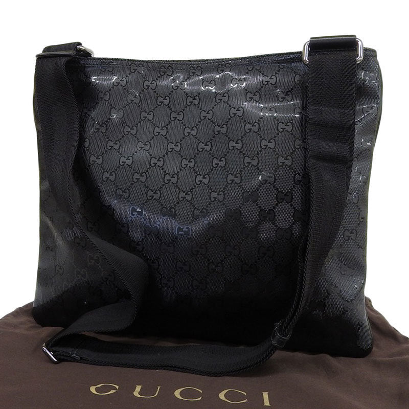 Gucci GG Imprim Womens PVC Shoulder Bag Black