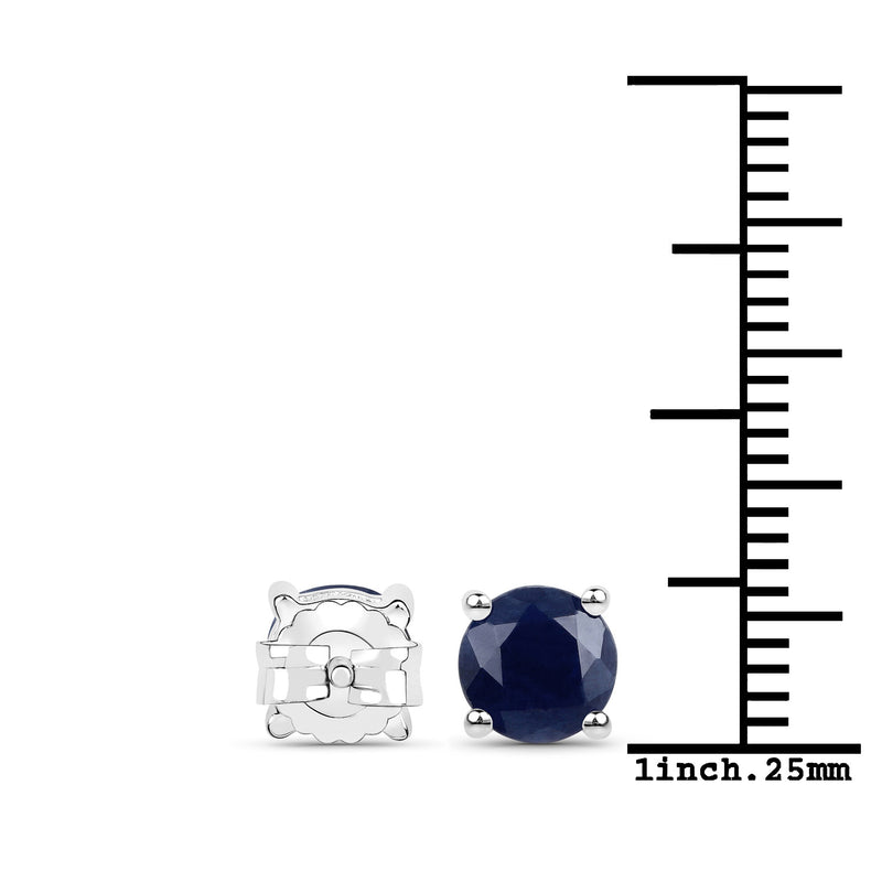 1.90 Carat Genuine Blue Sapphire .925 Sterling Silver Earrings