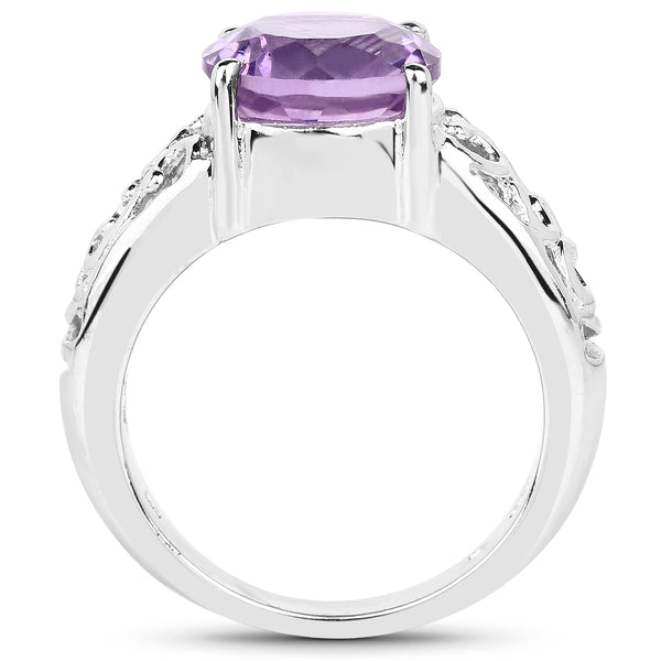 3.30 Carat Genuine Amethyst .925 Sterling Silver Ring