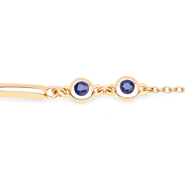 18K Yellow Gold Plated 0.28 Carat Genuine Kyanite .925 Sterling Silver Bracelet