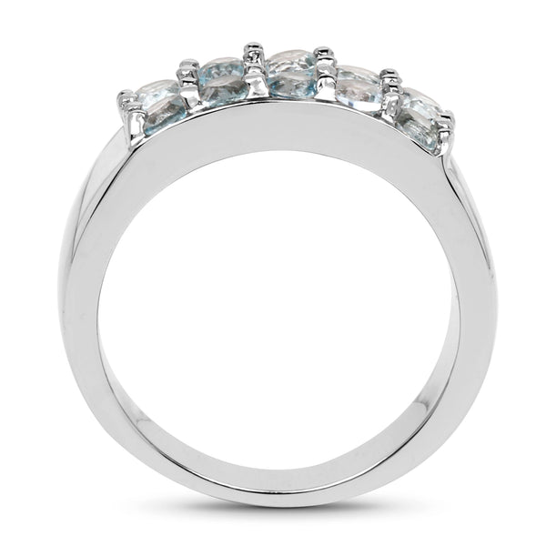 1.20 Carat Genuine Blue Topaz .925 Sterling Silver Ring