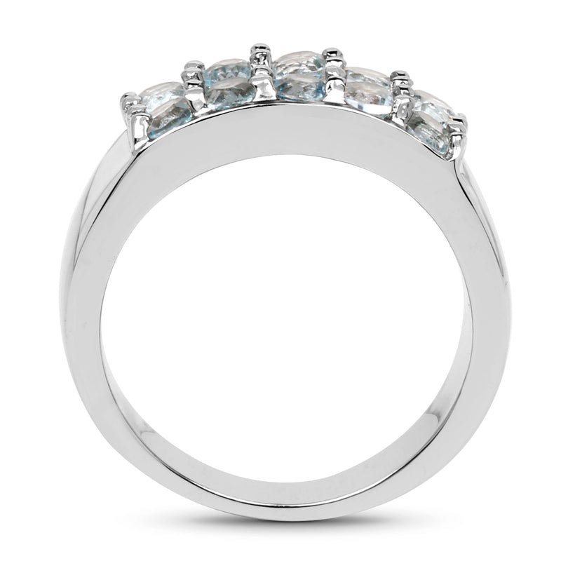 1.20 Carat Genuine Blue Topaz .925 Sterling Silver Ring