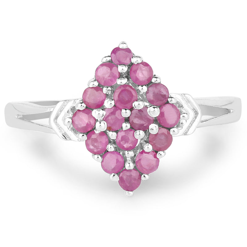 0.72 Carat Genuine Ruby .925 Sterling Silver Ring