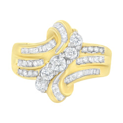 10kt Yellow Gold 1ct TDW Diamond Bypass Ring (H-II1-I2)