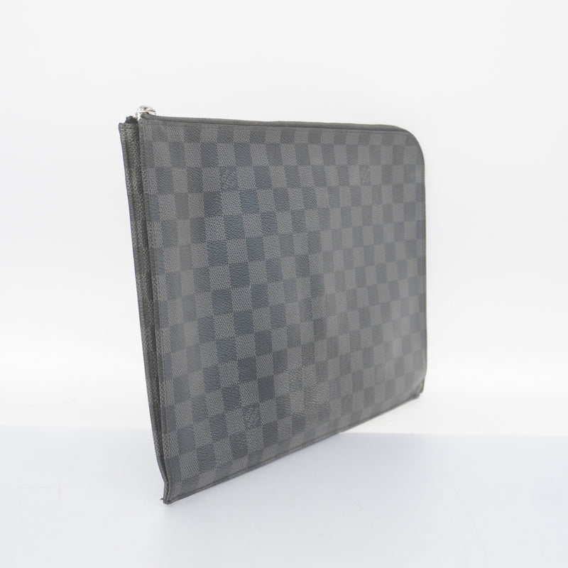 Auth Louis Vuitton Damier Graphite Pochette Jules GM N64437 Mens Clutch Bag