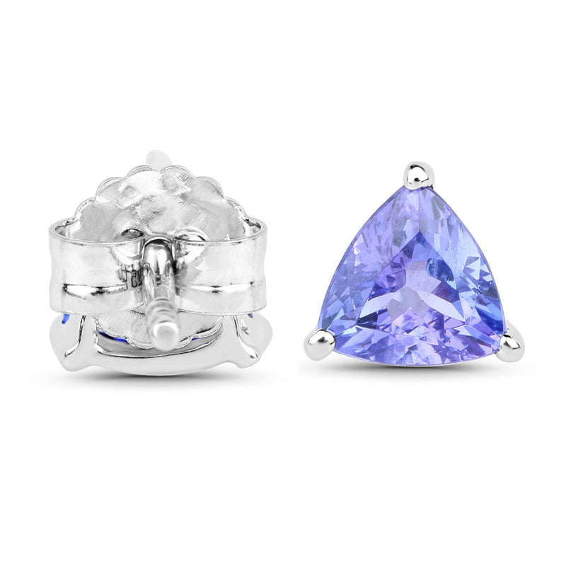 1.18 Carat Genuine Tanzanite .925 Sterling Silver Earrings