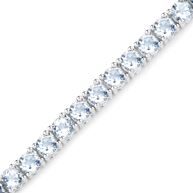 8.58 Carat Genuine Aquamarine .925 Sterling Silver Bracelet