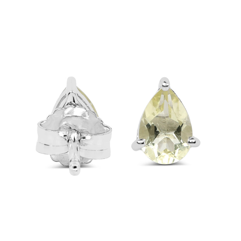 1.24 Carat Genuine Lemon Quartz .925 Sterling Silver Earrings