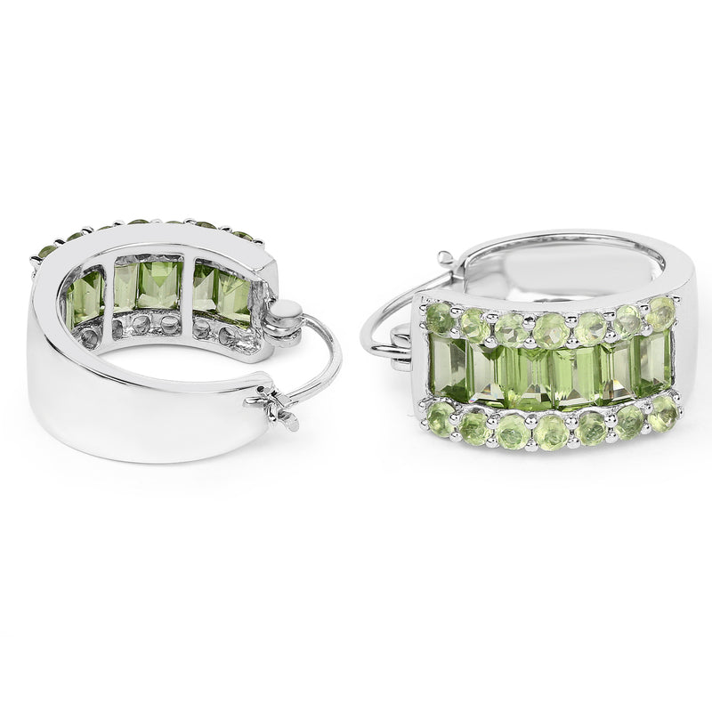 4.96 Carat Genuine Peridot .925 Sterling Silver Earrings