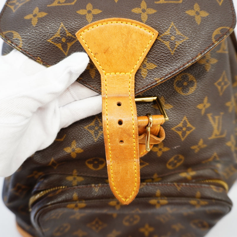 Auth Louis Vuitton Monogram Montsouris GM M51135 Womens Backpack