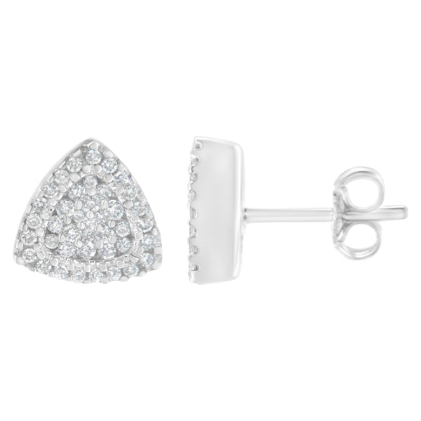 14K White Gold 1/2 cttw Trillion Shaped Diamond Stud Earrings (H-I Clarity, SI2-I1 Color)