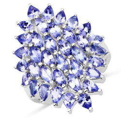 5.04 Carat Genuine Tanzanite .925 Sterling Silver Ring