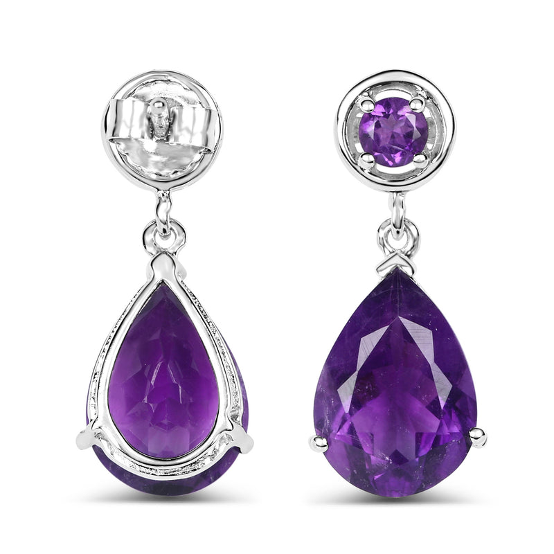 8.48 Carat Genuine Amethyst .925 Sterling Silver Earrings