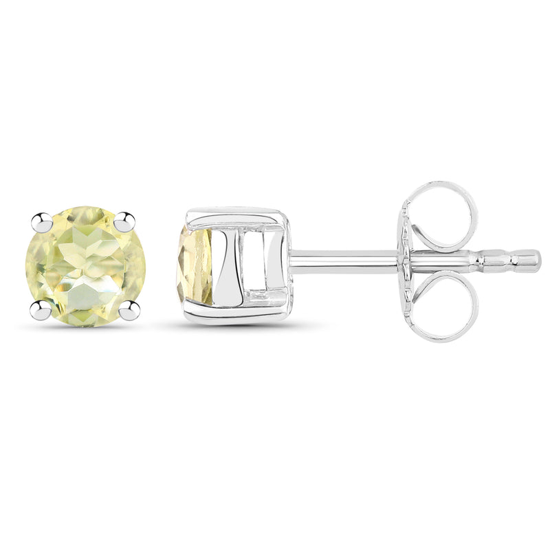 0.48 Carat Genuine Lemon Quartz .925 Sterling Silver Earrings