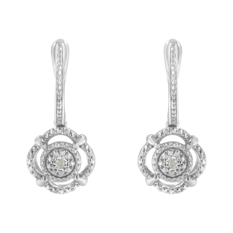 .925 Sterling Silver Miracle-Set Diamond Accent Drop and Dangle Earrings (I-J Color, I3 Clarity)