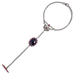 10.2ct Sapphire Ruby Diamond Slave Bracelet 18k Gold 925 Sterling Silver Jewelry