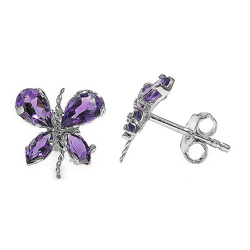 1.16 Carat Genuine Amethyst .925 Sterling Silver Earrings