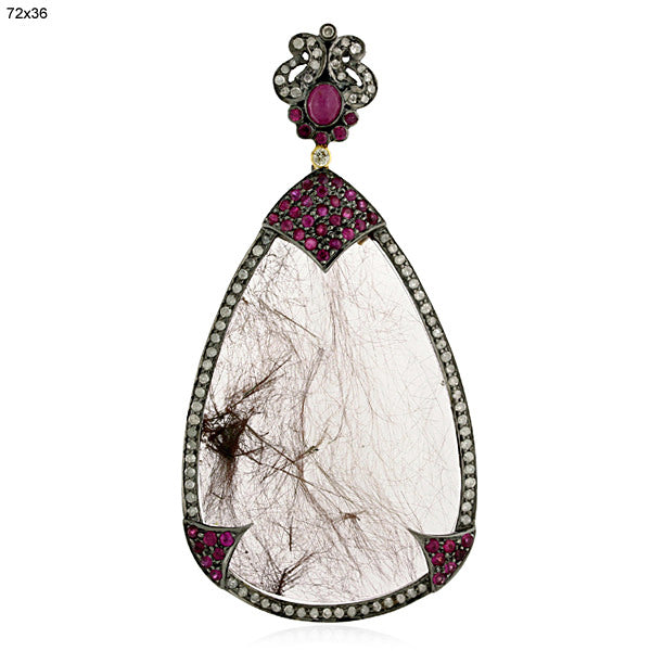 0.91ct Diamond Necklace Pendant Gold Sterling Silver Designer Gemstone Jewelry