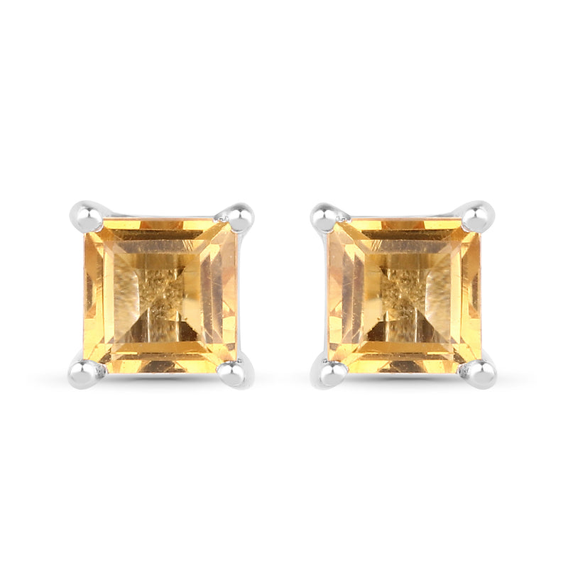 0.72 Carat Genuine Citrine .925 Sterling Silver Earrings