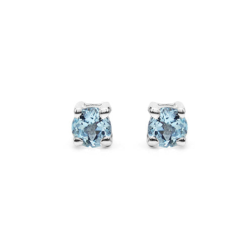 0.30 Carat Genuine Blue Topaz .925 Sterling Silver Earrings