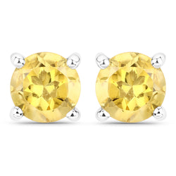 2.00 Carat Genuine Citrine .925 Sterling Silver Earrings