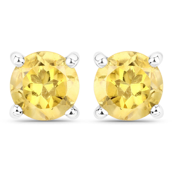 2.00 Carat Genuine Citrine .925 Sterling Silver Earrings