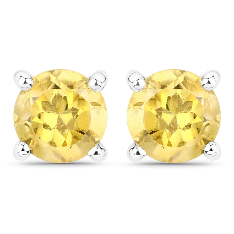 2.00 Carat Genuine Citrine .925 Sterling Silver Earrings