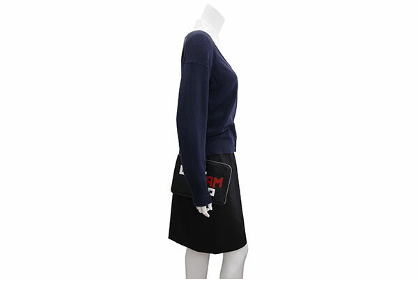 Longchamp Clutch Bag Le Preage Cuir LGP L4848 755 Black Leather Second Womens Mens