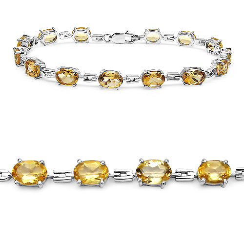 11.90 Carat Genuine Citrine .925 Sterling Silver Bracelet