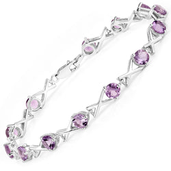 5.85 Carat Genuine Amethyst .925 Sterling Silver Bracelet